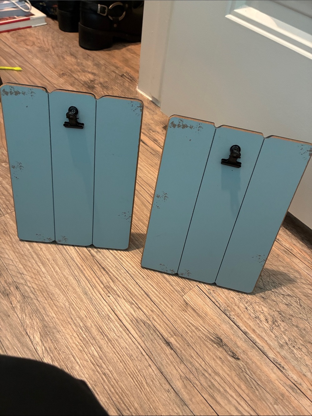 Fetco Distressed Light Blue Wall Clip Panels - Set of 2
